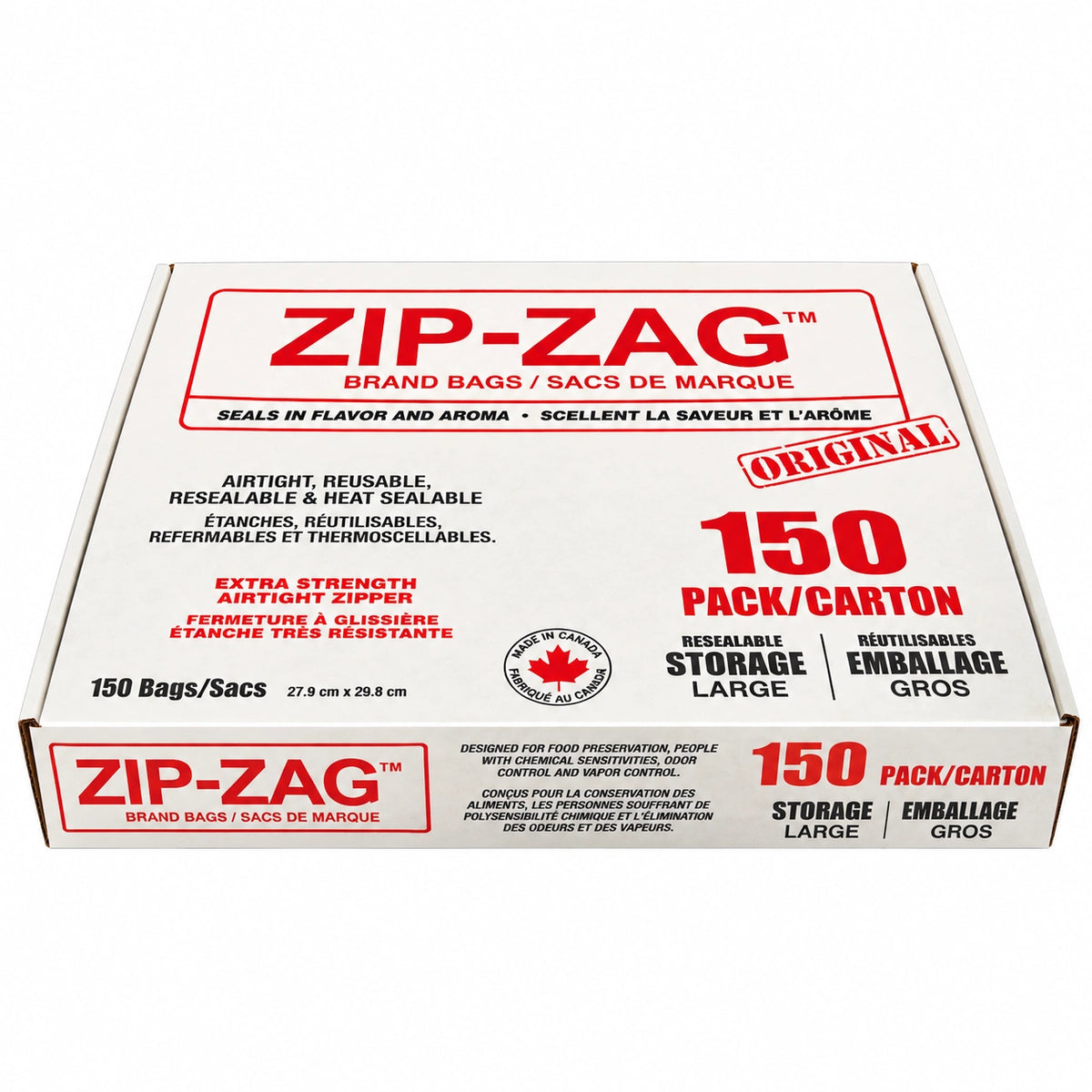 Zip-Zag Original Bags - 250 G (29.21 x 42.55 CM - Box of 100) (Copy)