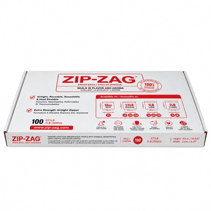 Zip-Zag Original Bags - 1 LB (29.21 x 42.55 CM - Box of 100)